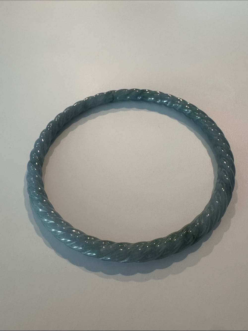 Teal Twisted Jadeite Bangle Bracelet - Women Accessories